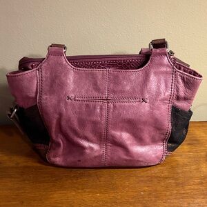 The Sak Pink and Black Leather Shoulder Bag